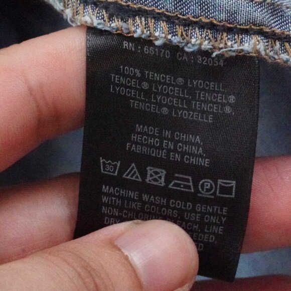 HOLDING HORSES Chambray Button up Top Womens XXS Blue Western Rodeo Cowgirl - Picture 5 of 11